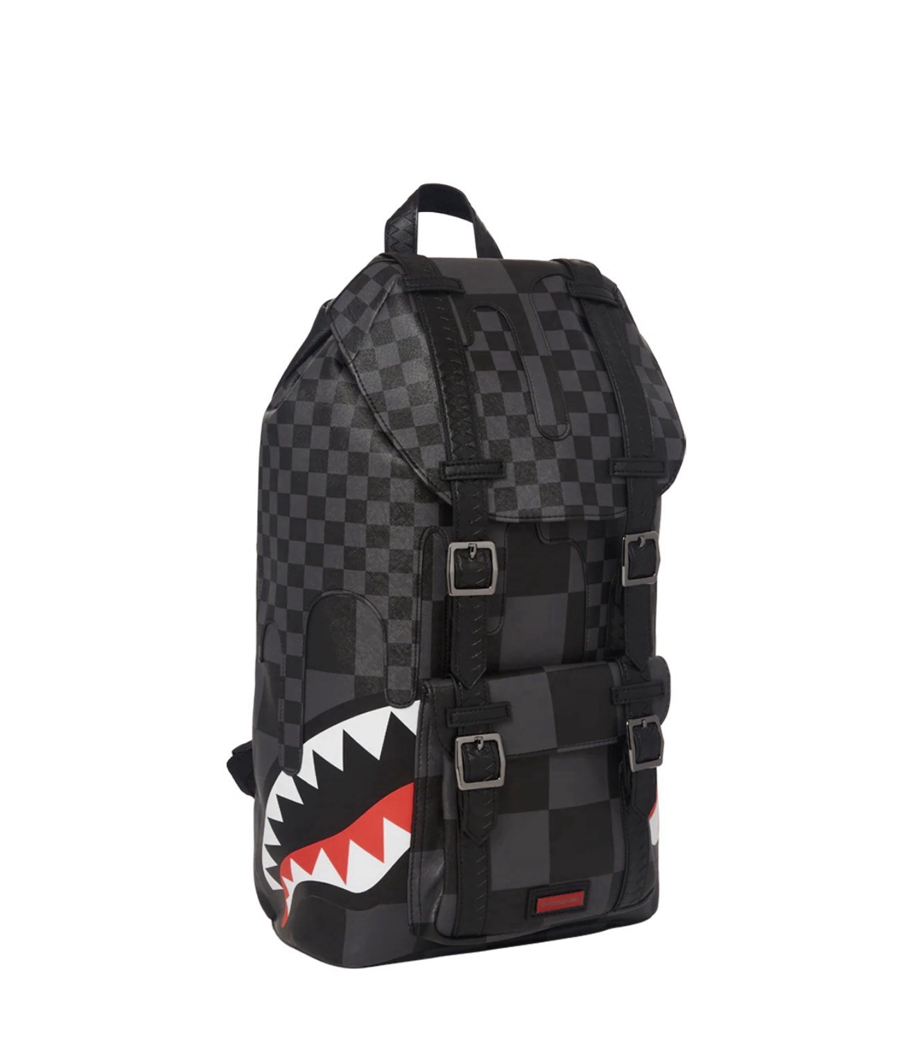 Sprayground Limited Edition Checkered Shark Unisex Kids Med Backpack Black/Gray