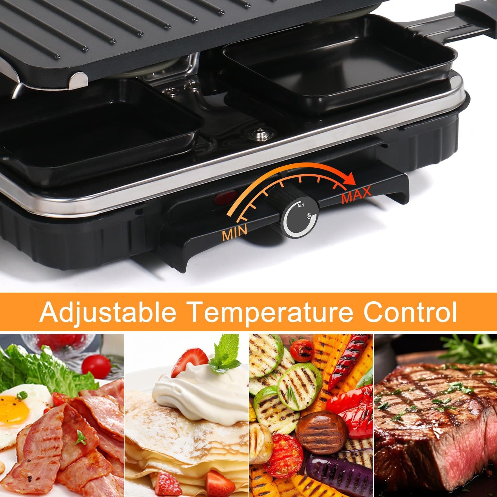 Raclette Table Grill, Indoor Grill Korean BBQ Grill Electric Griddle, 2 in 1 …