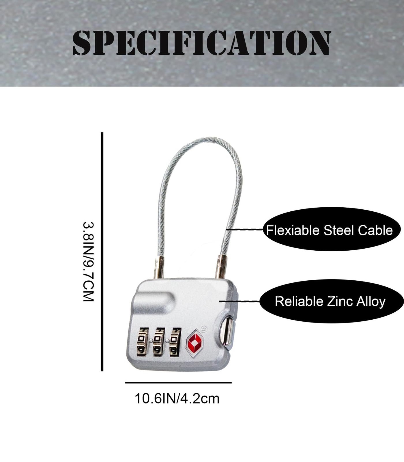 4 Pack TSA Approved Luggage Lock for Suitcases, Backpack, and Baggage with Zi…