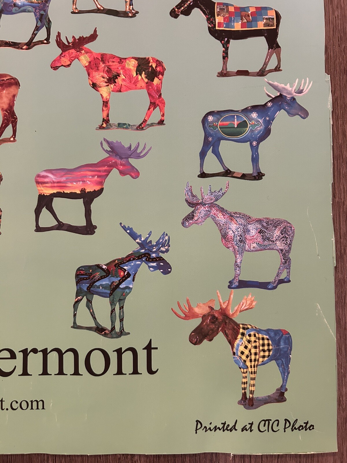 MOOSEFEST Re- Listed Bennington Vermont 2005 T Poster 20x 30 Colorful Moose