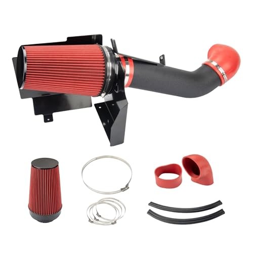 Cold Air Intake Kit with Filter Heat Shield for 99-06 GMC/Chevy V8 Red