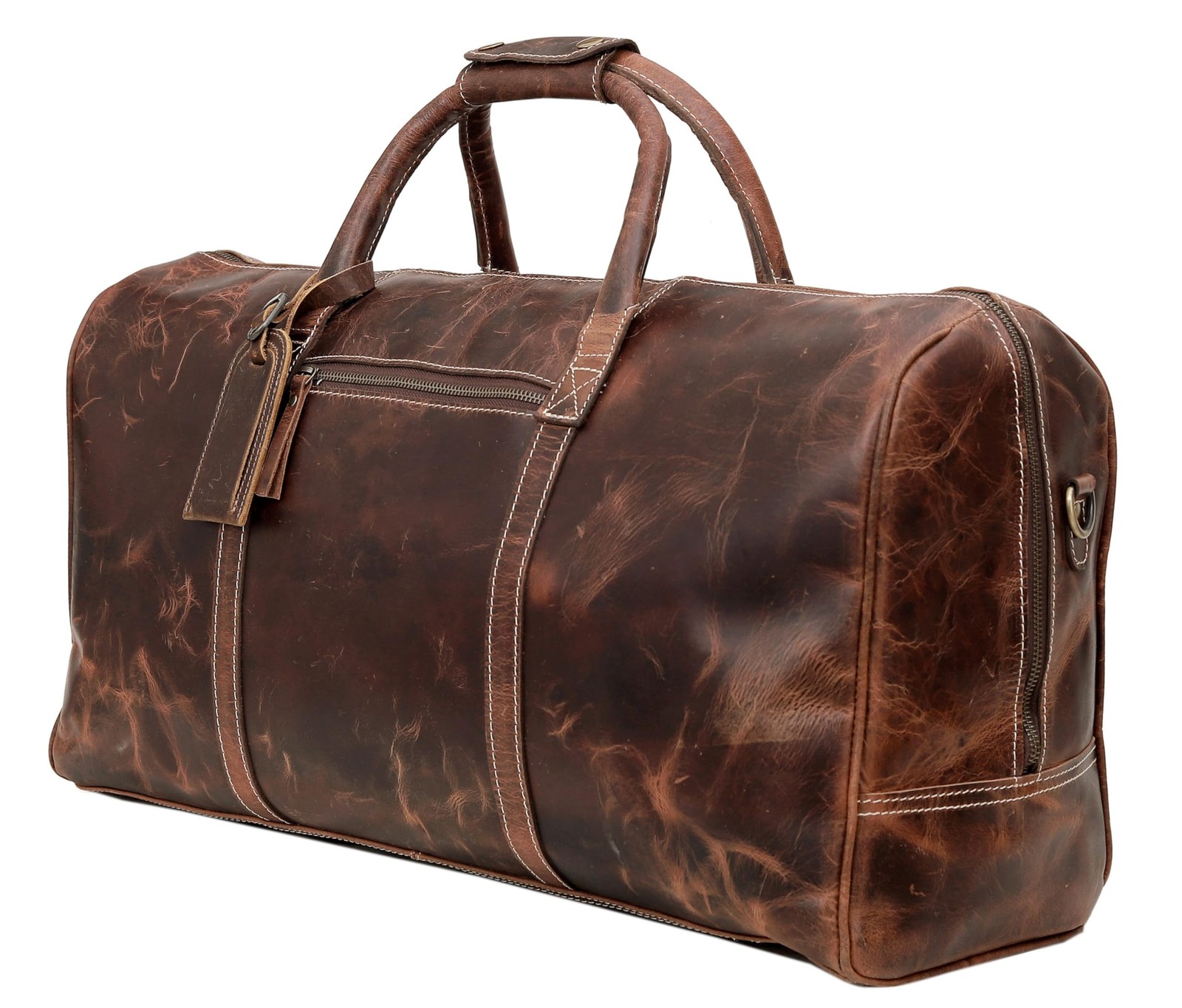 Leather 24 Inch Duffle Bag for Men and Women Large Carry On Luggage Weekender…