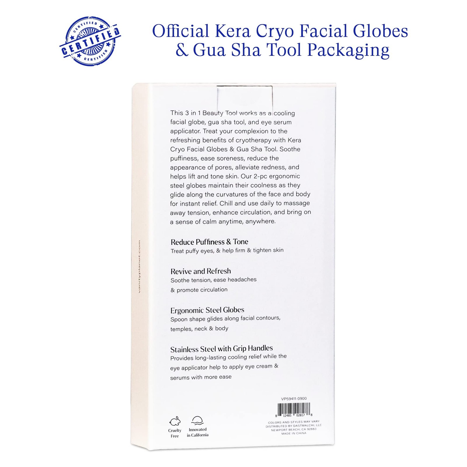 Vanity Planet Kera, 3-In-1 Cryotherapy Facial Globes and Gua Sha Beauty Tool …